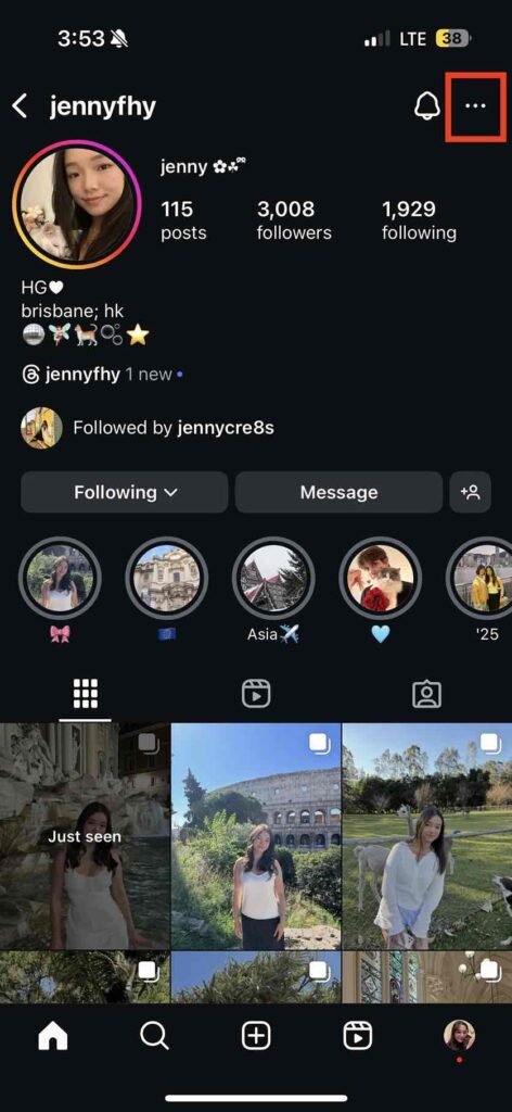 Tap the three dots