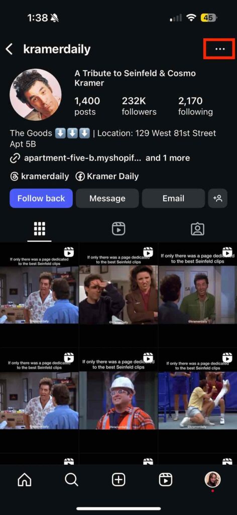 Tap the three dots next to their name