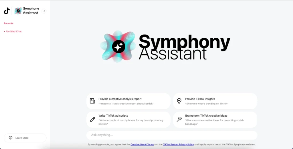 Symphony Assistant on TikTok Creative Center