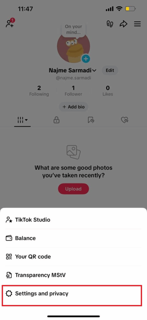 Going to Settings & Privacy to Turn off Downloading Permission (step 2)
