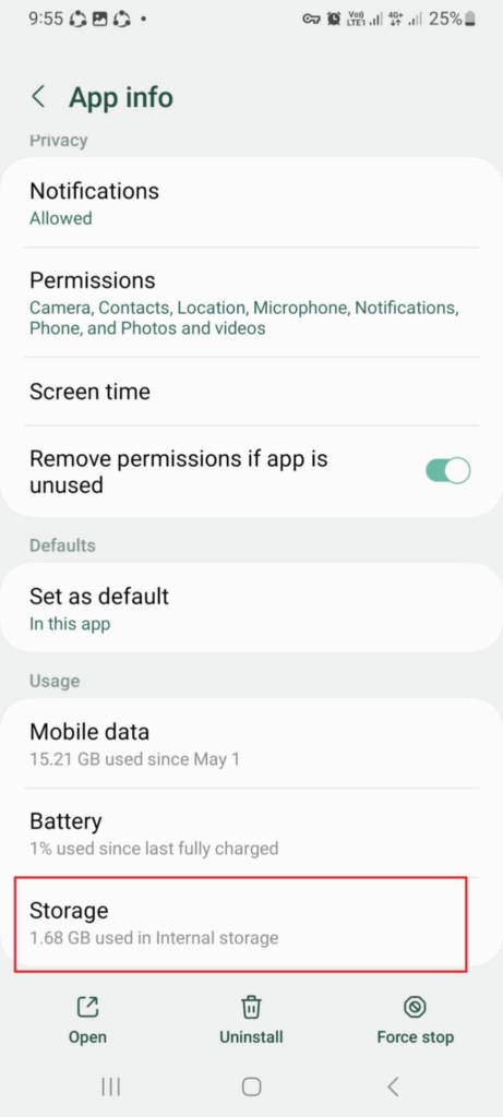 How to Clear Instagram Cache on Android (Step 3)