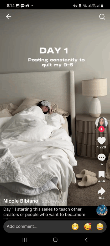 An example of a TikTok series