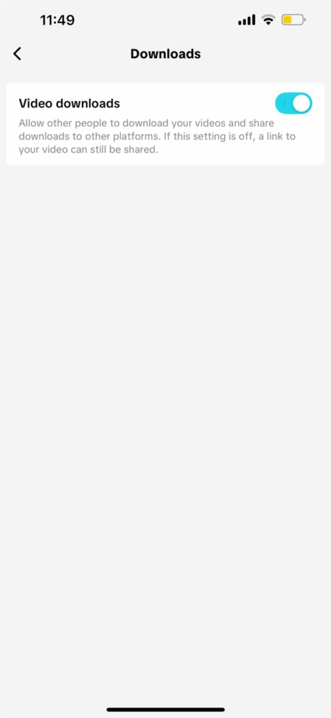 Toggle the Downloading Option Off (Step 5)