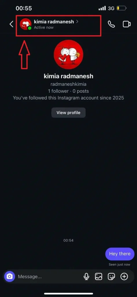Step 1: Tap Their Name on Chat Screen to Restrict Someone on Instagram